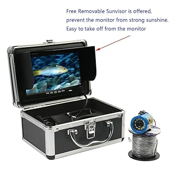 水中釣りカメラ、7インチLCDモニター1000TVL防水魚群探知機カメラ165° Amazon.co.jp: 7インチの水中釣りカメラ、水中dvrビデオ